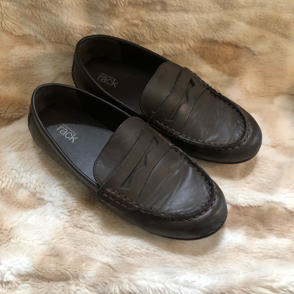 Nordstrom Tack Boys leather Penny Loafers. Chocolate Brown size 6 1/2 wide.